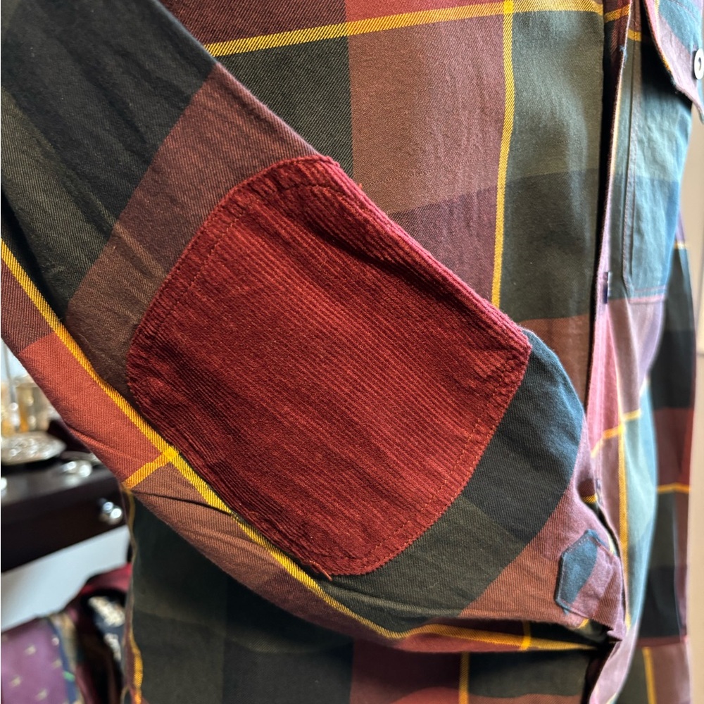 Ralph Lauren Double RL Burgundy and Green Plaid Shirt - Picture 3 of 11